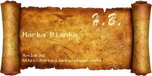 Harka Bianka névjegykártya